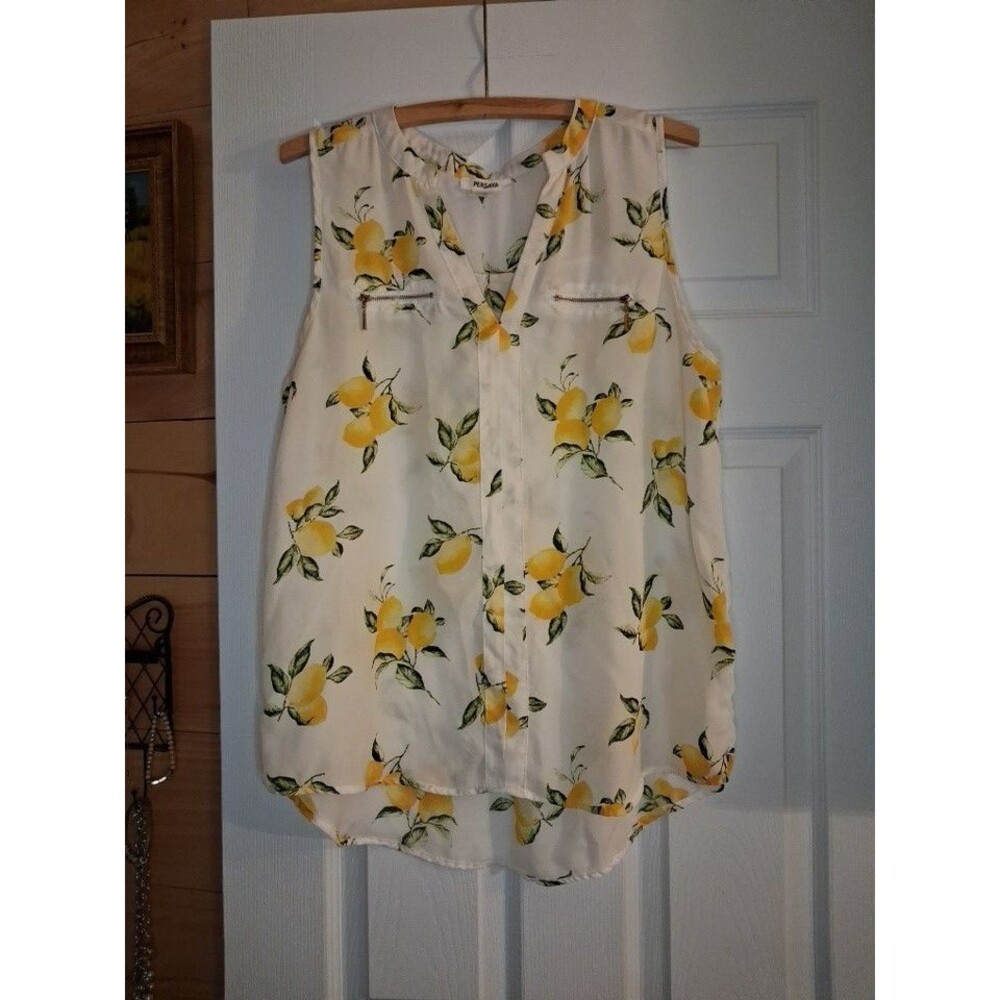 PERSAYA Women’s Lemon Print Tank top Size XL